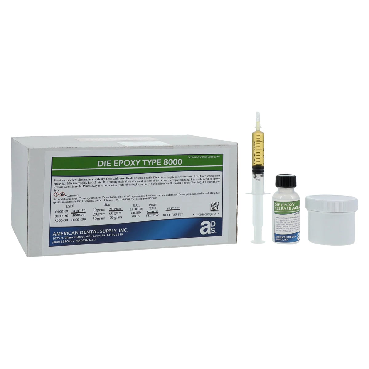 Die Epoxy 8000 Fast, Type 8000, White, 50g/Each