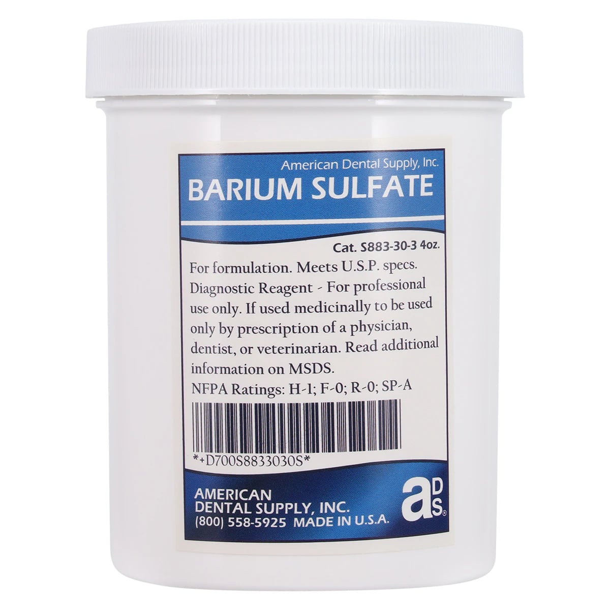 Barium Sulfate Powder, 4 oz/Jar