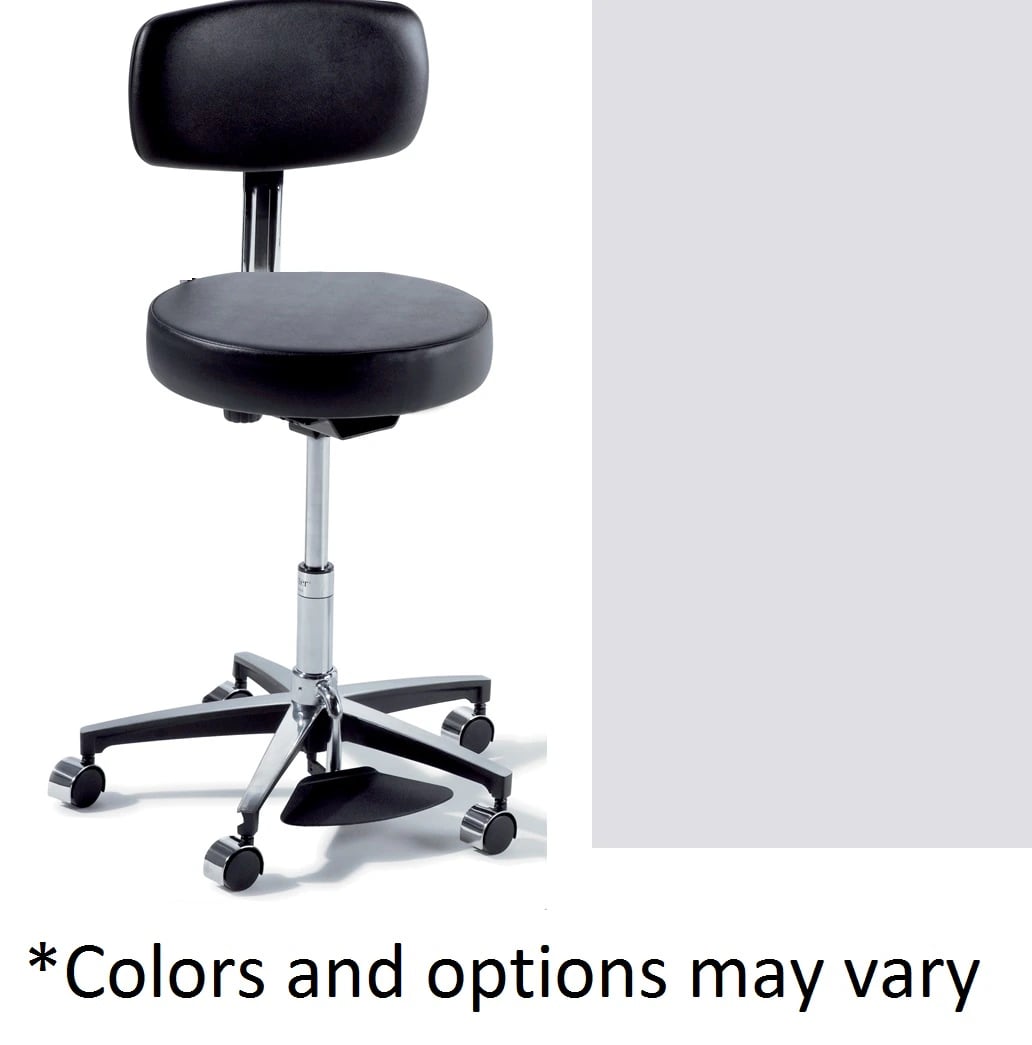 Midmark Ritter Classic Series 276 UltraFree Exam Stool with Foot Ring, Mist, 225 lb Capacity