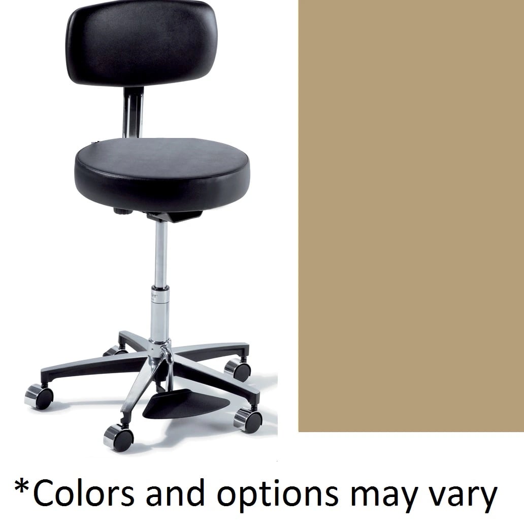 Midmark Ritter Classic Series 276 UltraFree Exam Stool with Foot Ring, Sandy Retreat, 225 lb Capacity