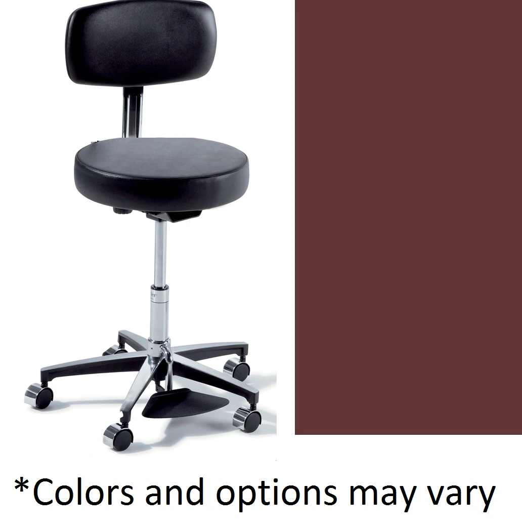 Midmark Ritter Classic Series Basic 277 Exam Stool with Fixed Ring, Cranberry, 225 lb Capacity
