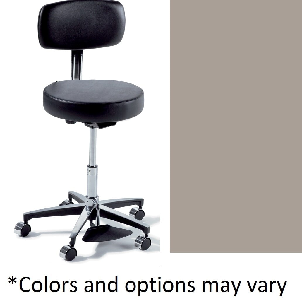 Midmark Ritter Classic Series 277 UltraFree Exam Stool with Foot Ring, Dark Linen, 225 lb Capacity