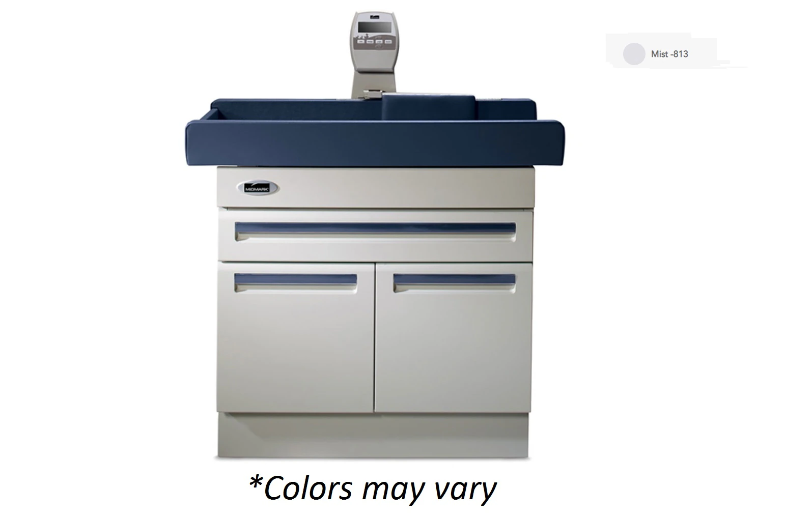 Midmark 640 Pediatric Exam Table with Scale, Mist Finish, 40 lb Capacity