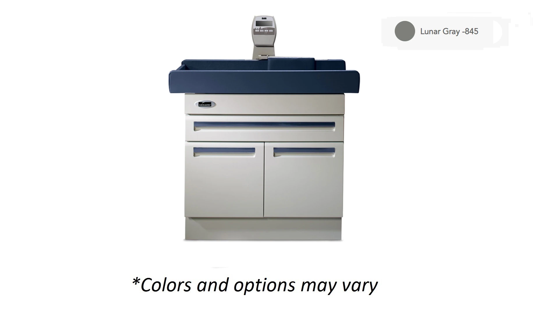 Midmark 640 Pediatric Exam Table with Drawer and Drawer Lock, Lunar Gray, 40 lb Capacity