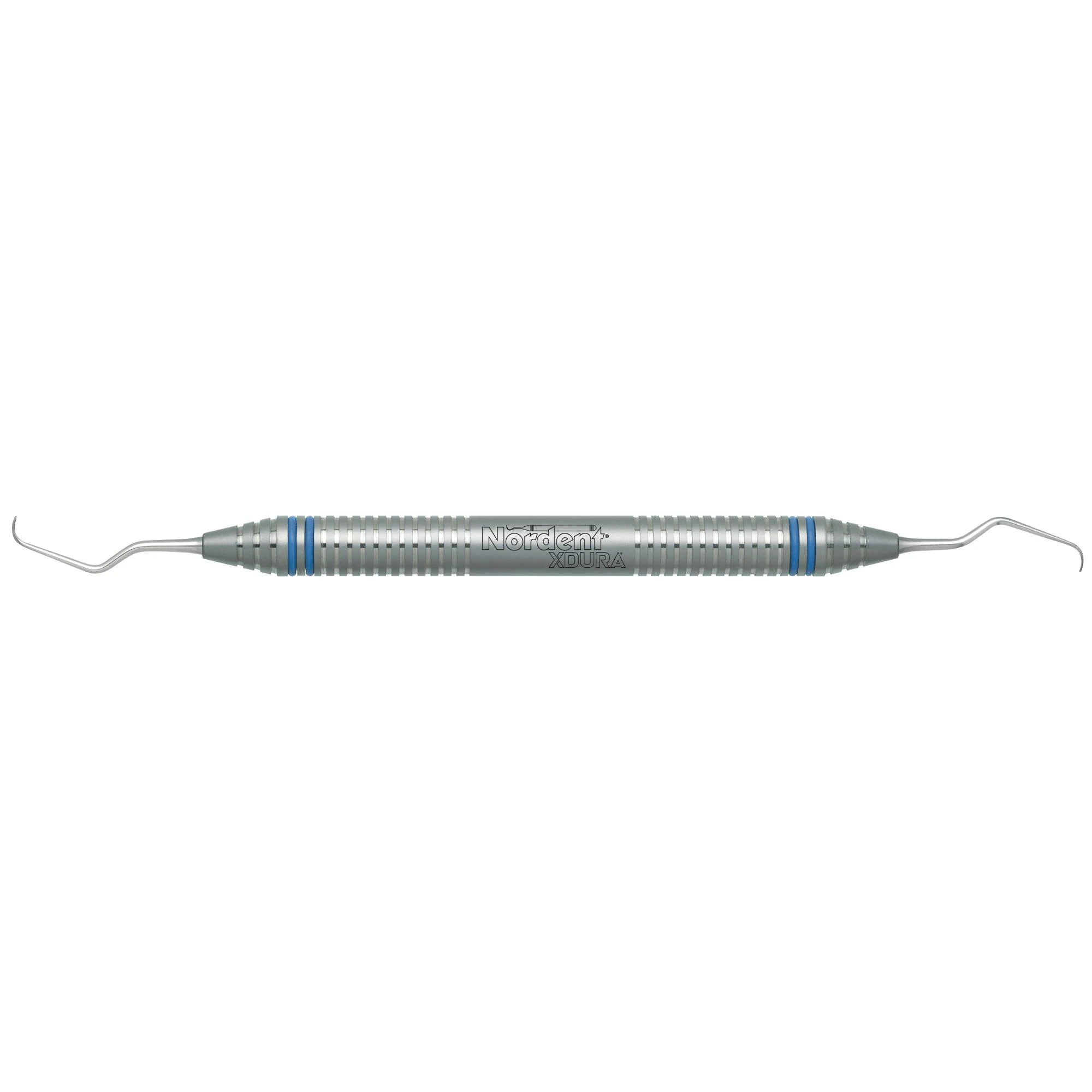 Nordent XDura Gracey Curette #3-4 Mini Blade/Long Reach, Double-Ended, DuraLite ColorRing, Silver