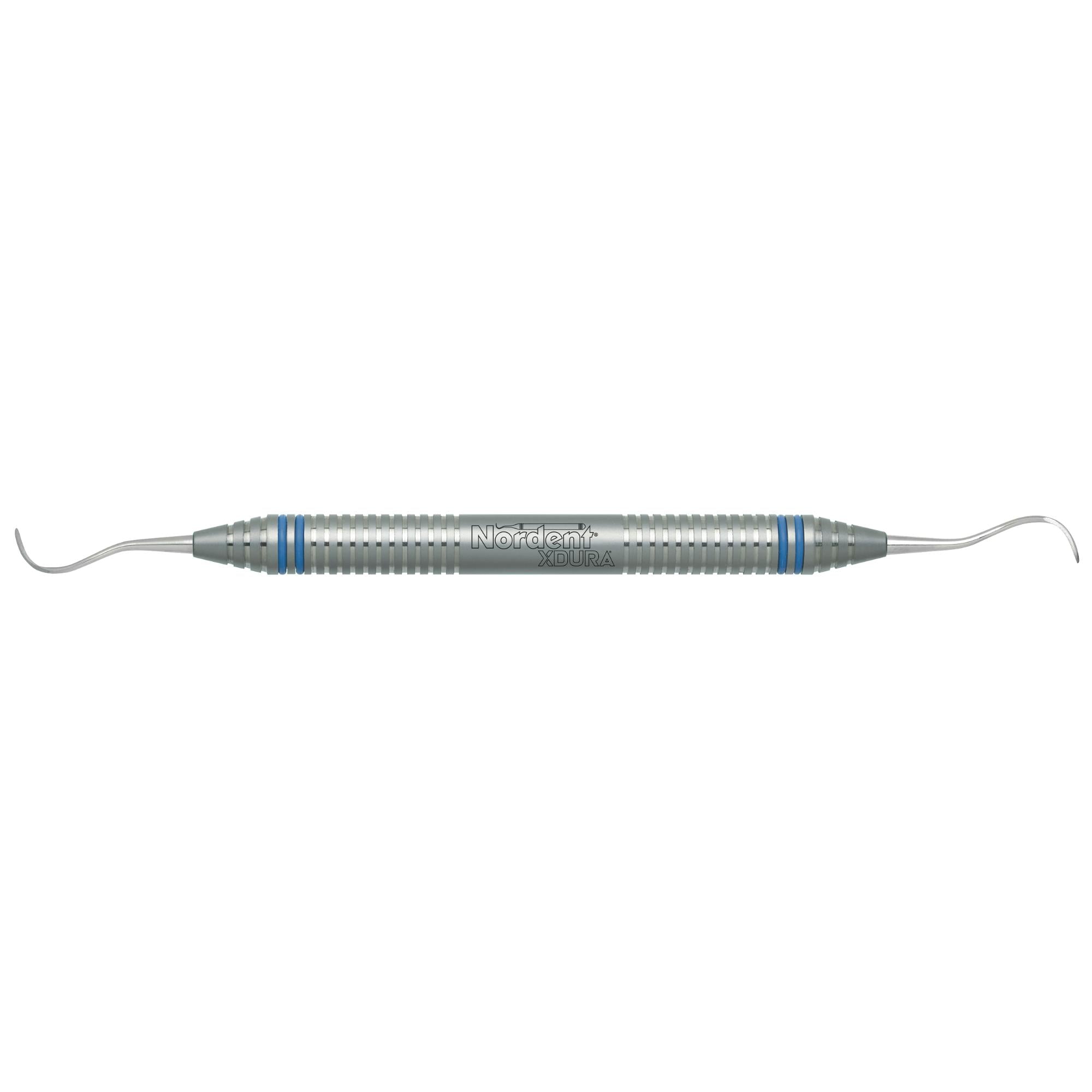 Nordent XDura Curette Double Ended McCall 17/18, DuraLite ColorRing Handle, Stainless Steel, Each