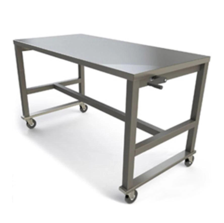 Mac Medical Stainless Steel Work Table, 24" x 60" x 34", with 5" Casters