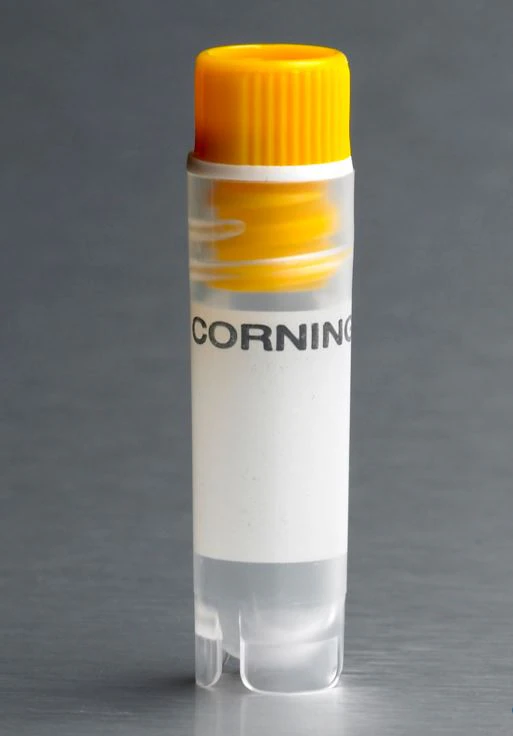 Corning Lifesciences Cryogenic Vial, Polypropylene, 2mL, Yellow Cap, Round Bottom, Self-Standing, Sterile, Internal Threaded, 500/Case