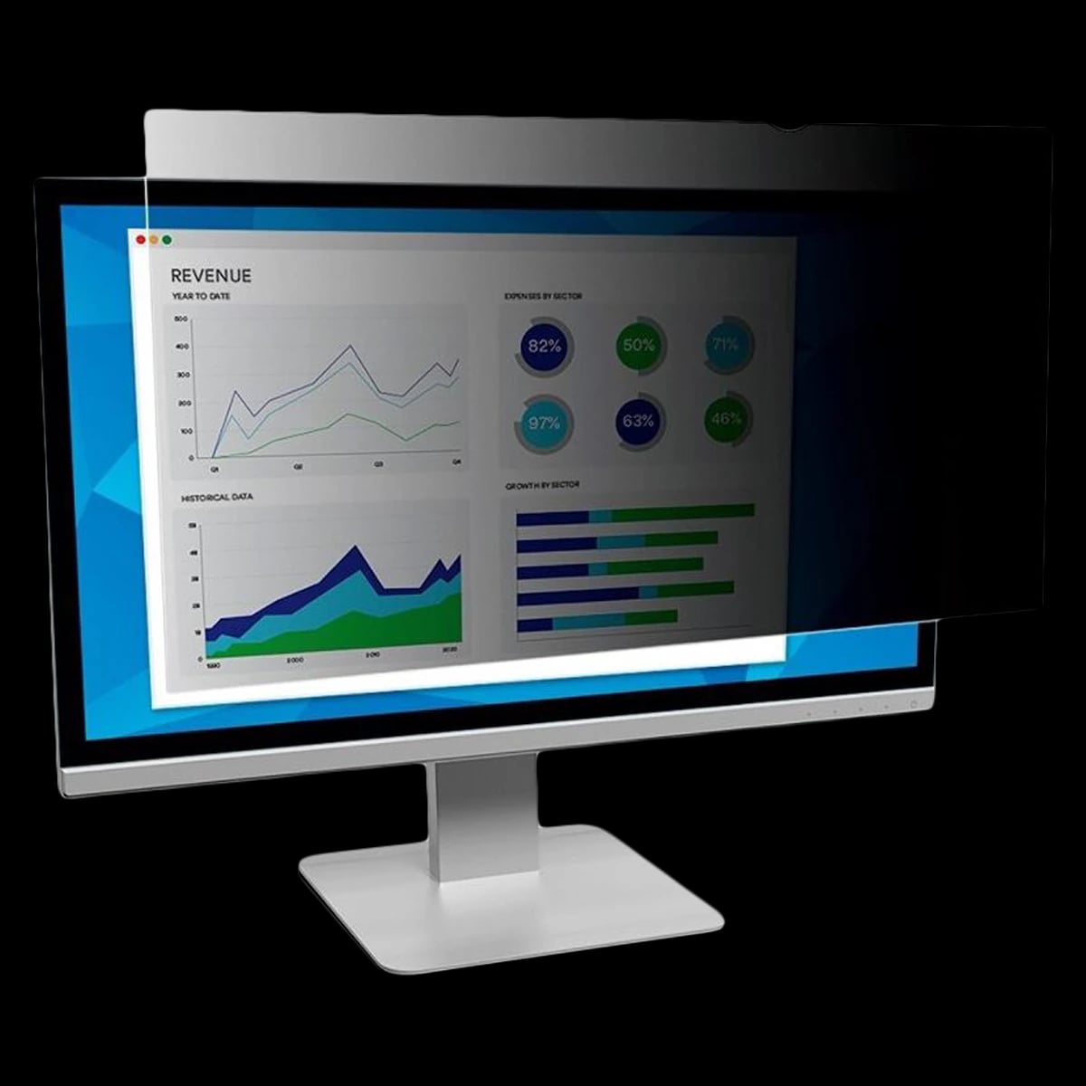 3M Screen Privacy Filter for 24" Widescreen Monitor (16:9), PF240W9B