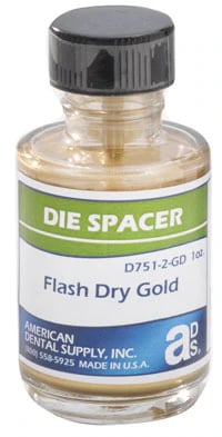 American Dental Supply Silver Die Spacer Flash Dry, 1 oz Bottle Refill with Brush