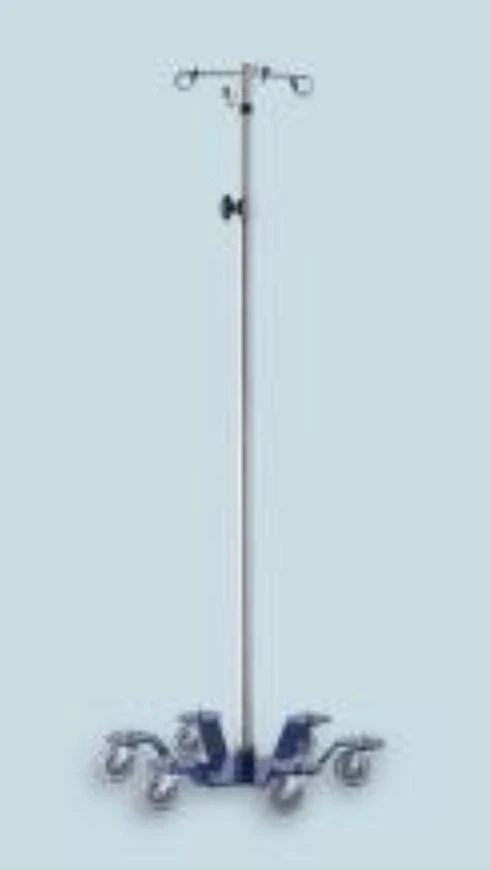 Blickman Industries Stainless Steel IV Stand, 6-Leg, 4 Hooks