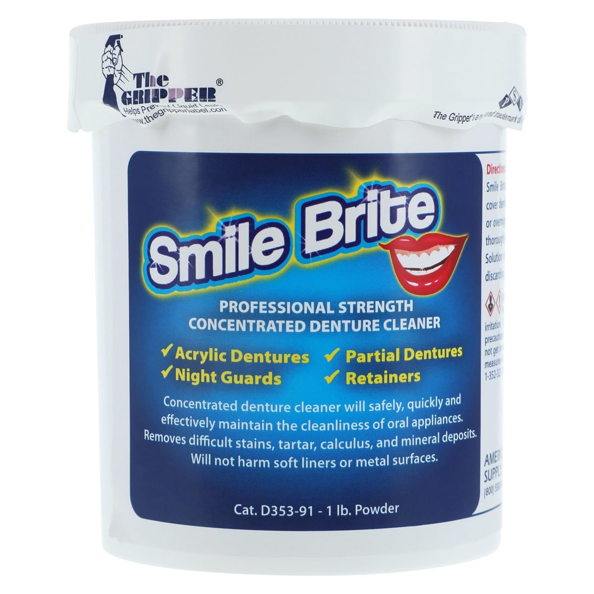 Smile Brite Denture Cleaner, 1 lb Jar, D353-91
