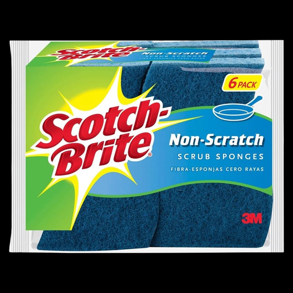 Scotch-Brite No Scratch Multipurpose Scrub Sponge, Blue, 6/Pack