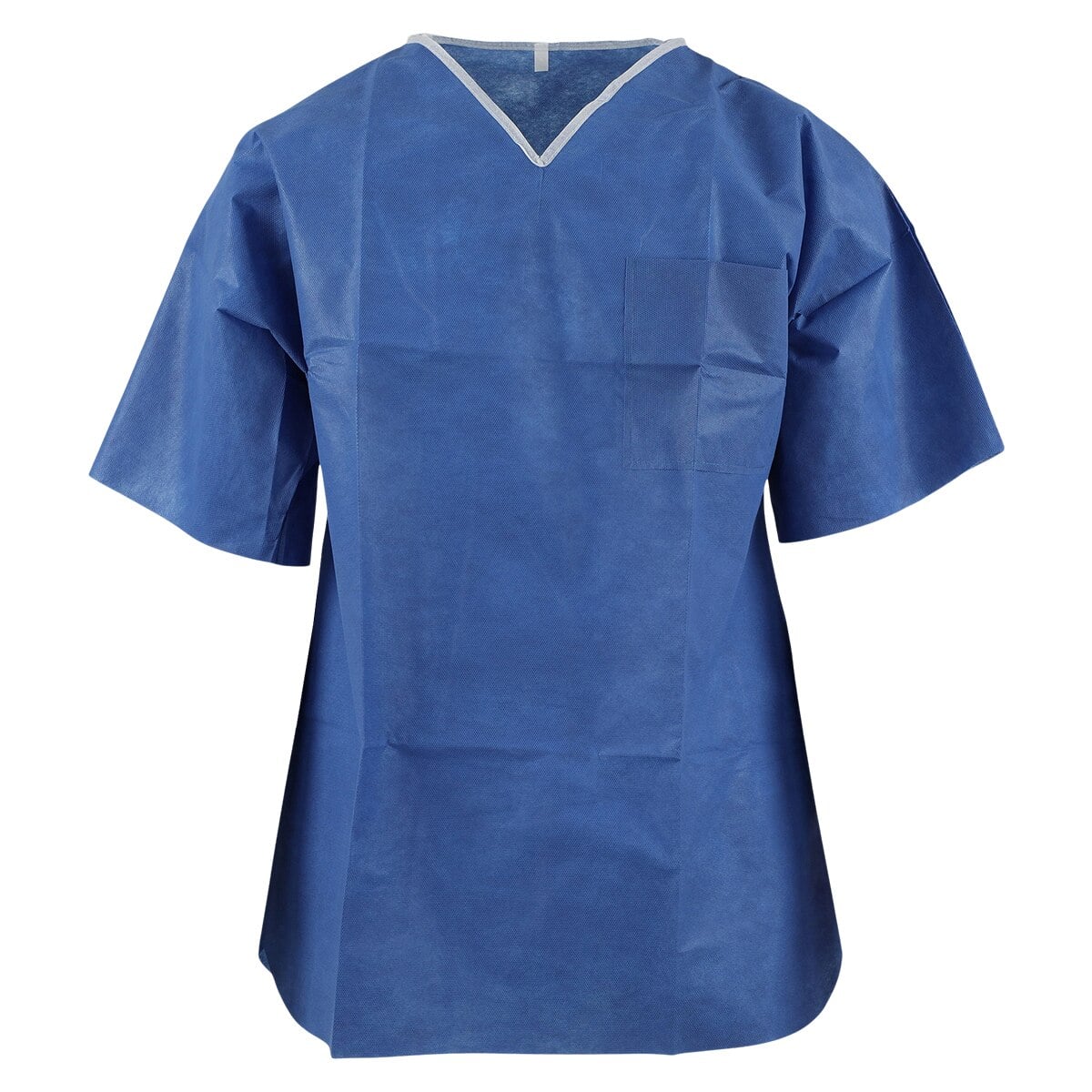 Graham Medical Professional Disposable Scrub Shirt, SMS Non-Woven, Large, Blue, Short Sleeve, V-Neck, 30/Case