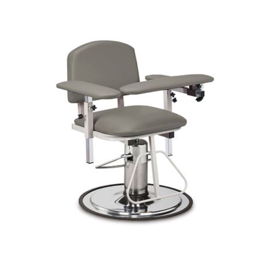 Marketlab Hydraulic Blood Draw Chair, Warm Gray, 300 lb Capacity
