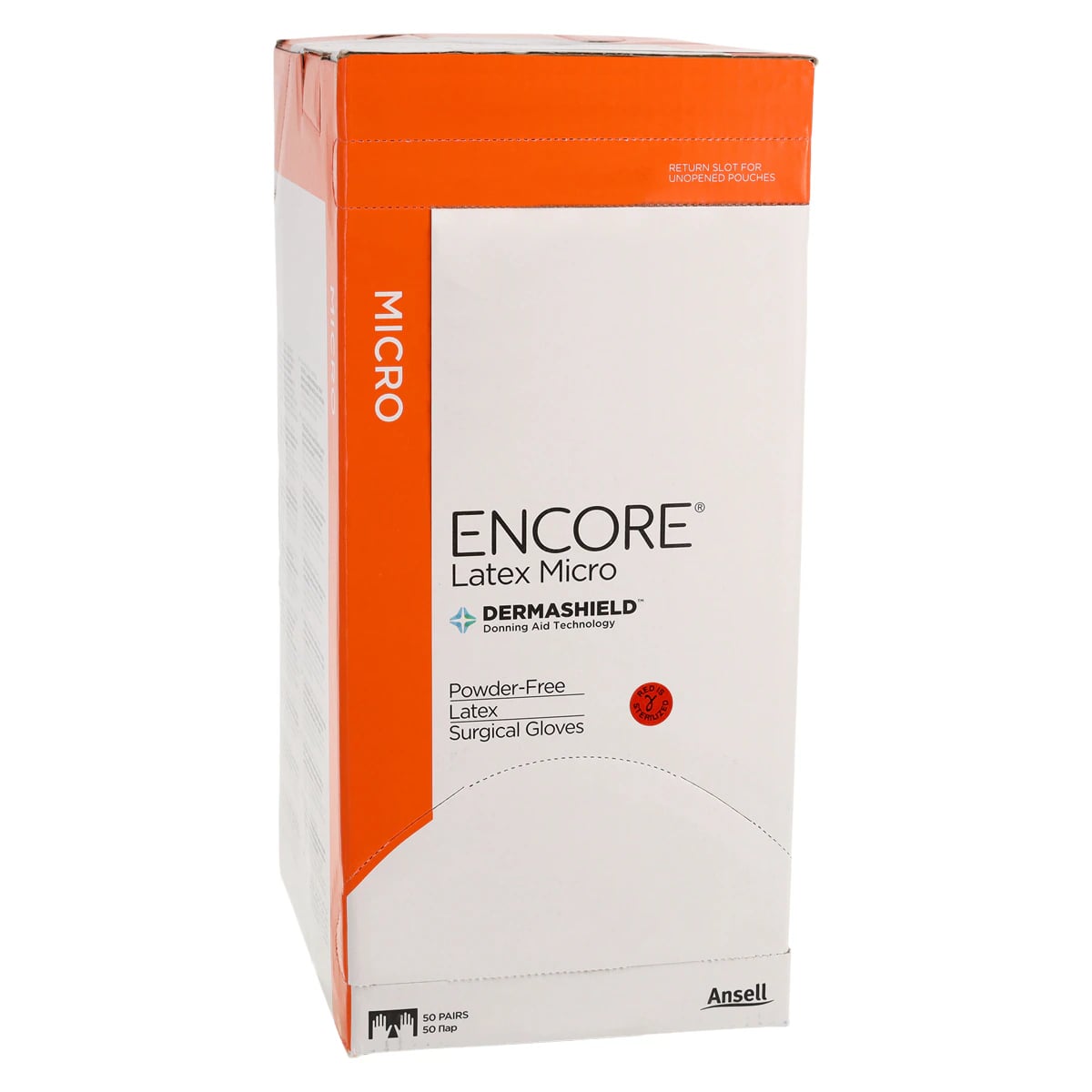 Ansell Encore Latex Micro Surgical Gloves, Powder Free, Size 5.5, Standard Brown, Chemo Tested