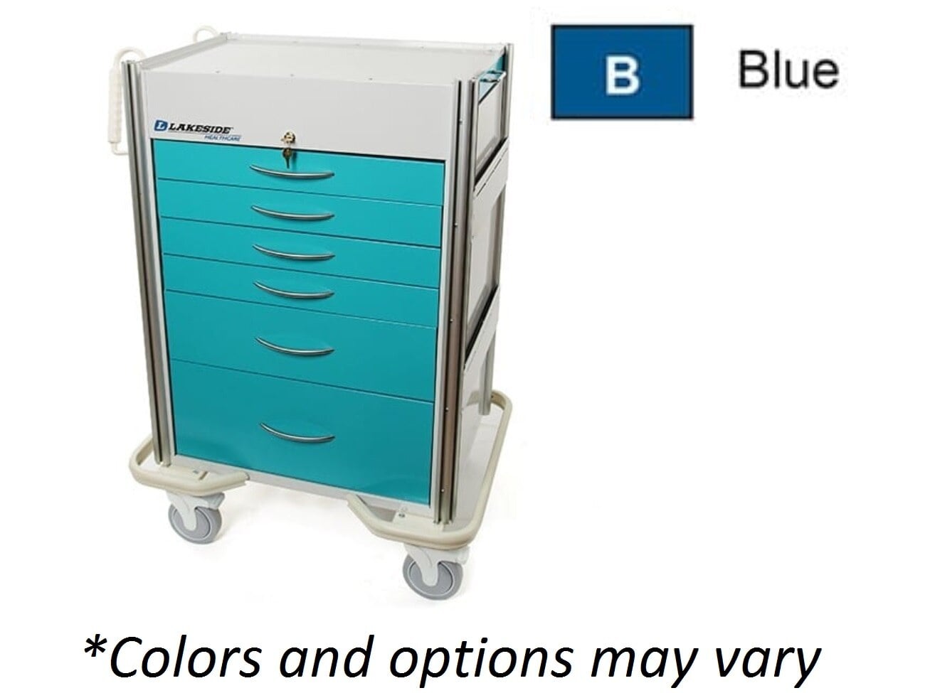 Lakeside Hybrid Anesthesia Cart, 6 Drawer