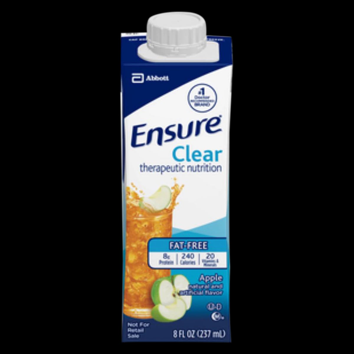 Ensure Clear Liquid Beverage, Apple, 8 oz Carton, 24/Case