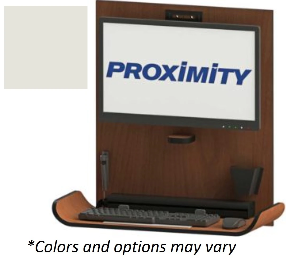 iClassic CX1 Wall Mounted Workstation Desk, Frosty White Wood Finish