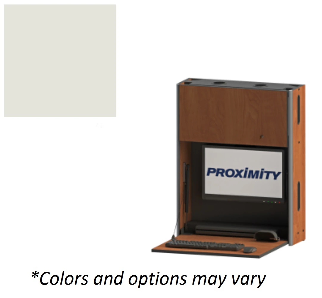 Embrace EXT-28 Wall Mounted Workstation Desk, Frosty White Wood, Each