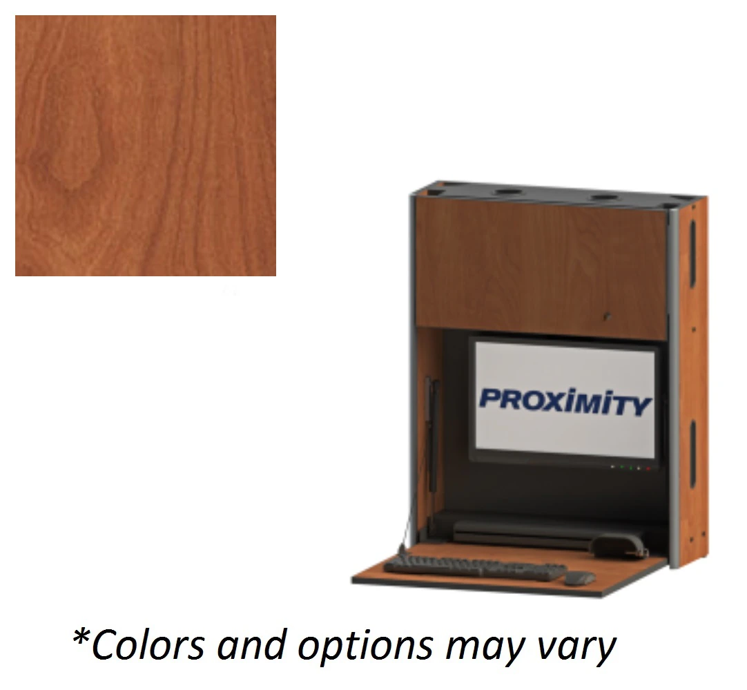 Embrace EXT-28 Wall Mounted Desk, Wild Cherry Finish