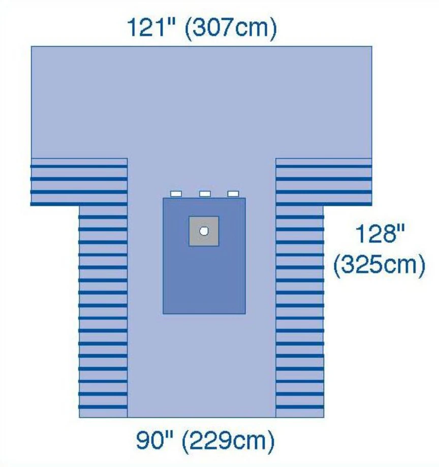 Medline Ultragard Non-Sterile Fenestrated Surgical T-Drape, Extremity, 121" x 128" x 90"