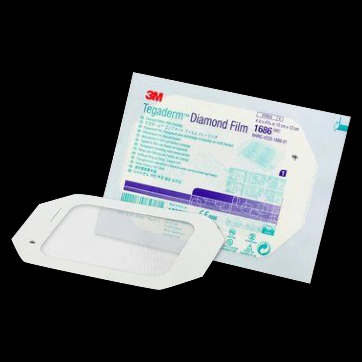 3M Tegaderm Transparent Film Dressing, 4" x 4.75", Sterile, Box of 100