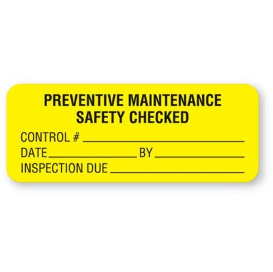 Marketlab Inc Label Equipment Service and Inspection, Yellow, 420/Roll