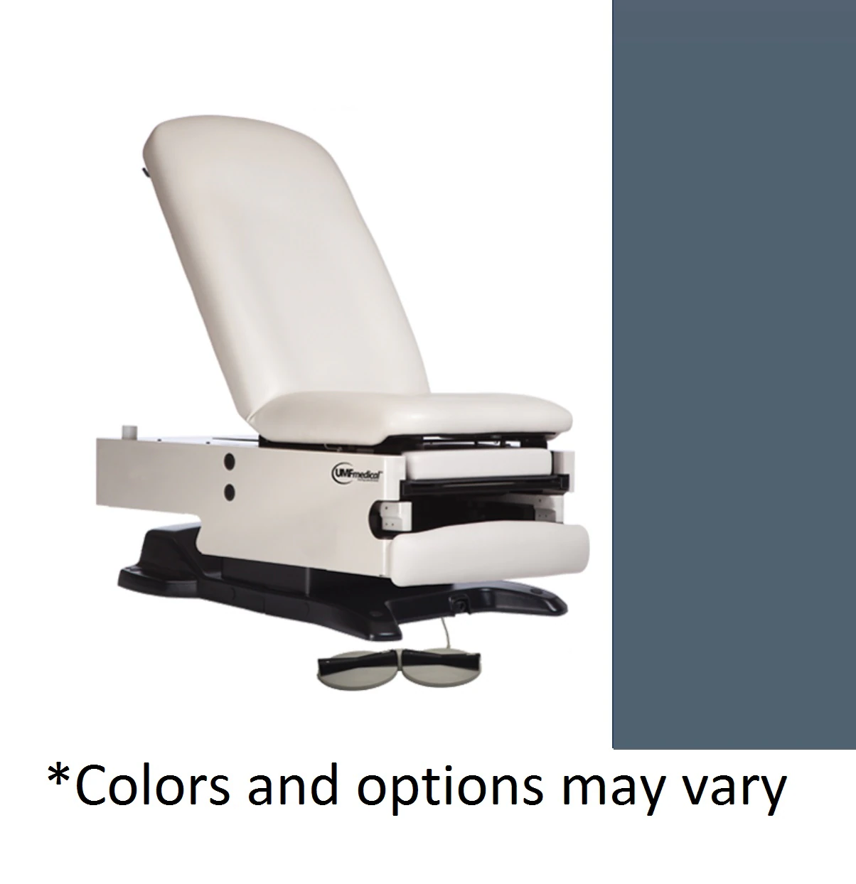UMF Medical Power Exam Table Hi-Lo, Steel Blue, 650 lb Capacity