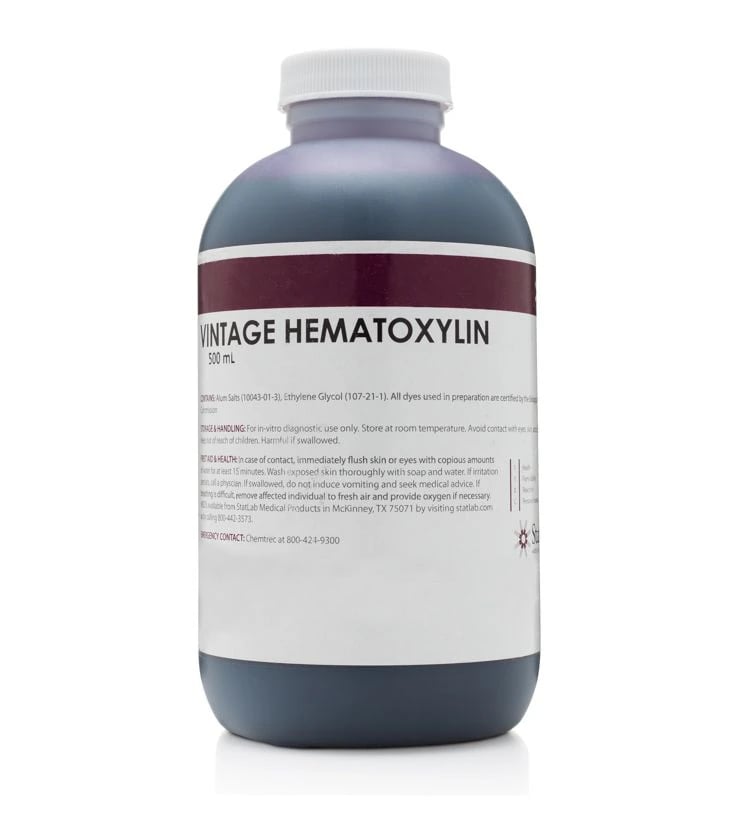 Statlab Medical Products Vintage Hematoxylin Stain, 500 mL Bottle, 4/Case