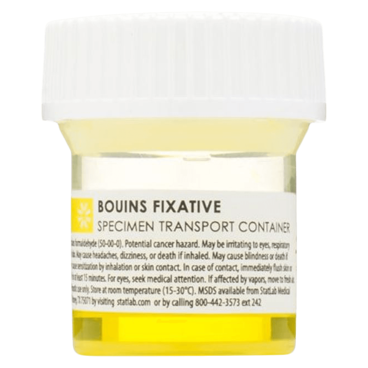Statlab Medical Products Bouin's Fixative Prefilled Container, 20 mL, 96/Case