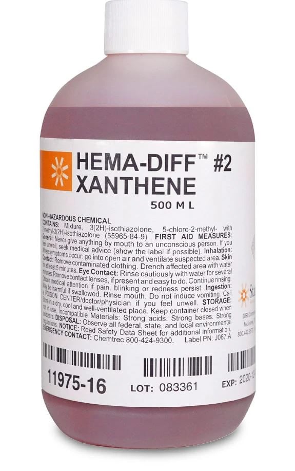 Hema-Diff #2 Xanthene Stain Solution, 16 oz Bottle