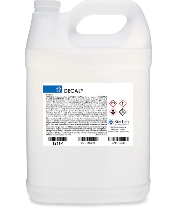 Statlab Medical Products Decal Decalcifier Solution, 1 Gallon Bottle