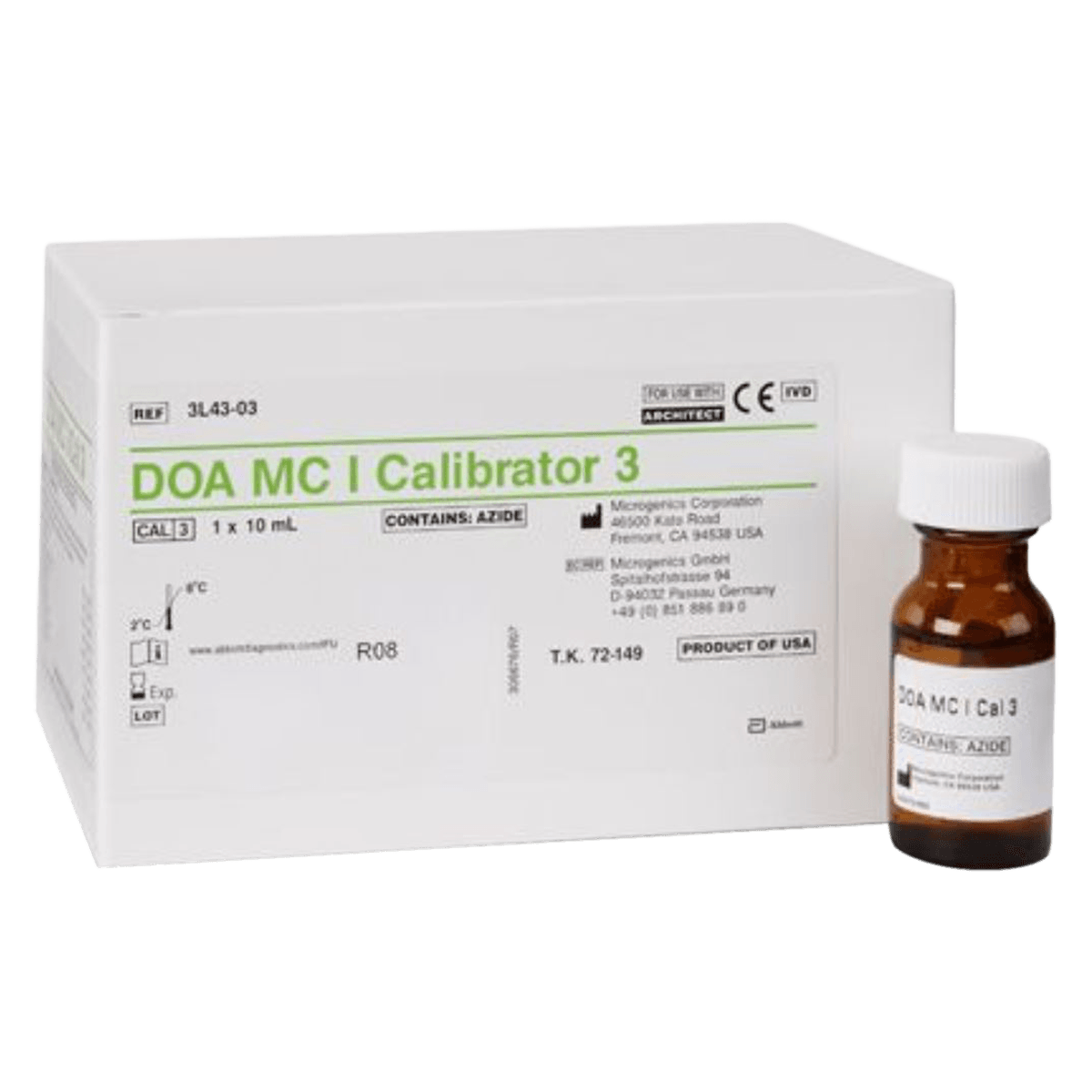 Abbott DOA MC I Calibrator 3, Drugs of Abuse Multiconstituent Calibrator, Each