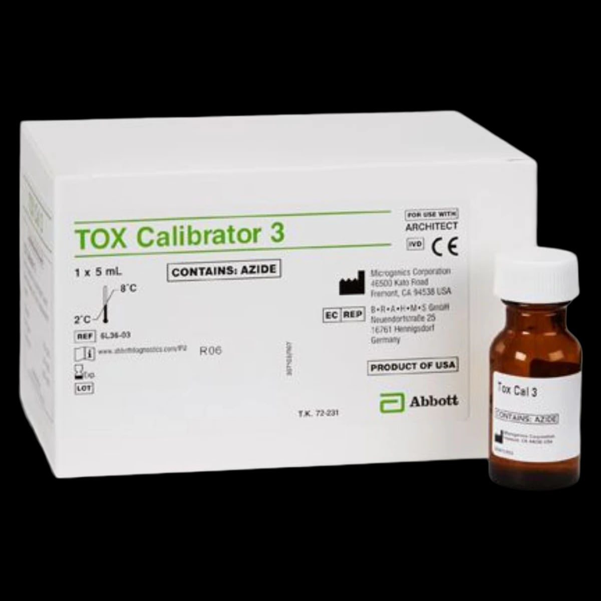 Abbott Multigent TOX Calibrator 3, 1 x 5 mL Bottle