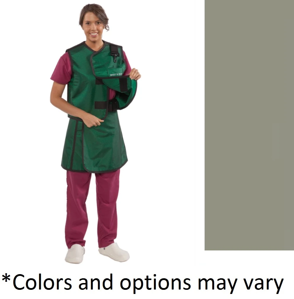 Wolf X-Ray Lead-Free X-Ray Apron/Vest with Thyroid Collar, Small, Women's, Gray, Each