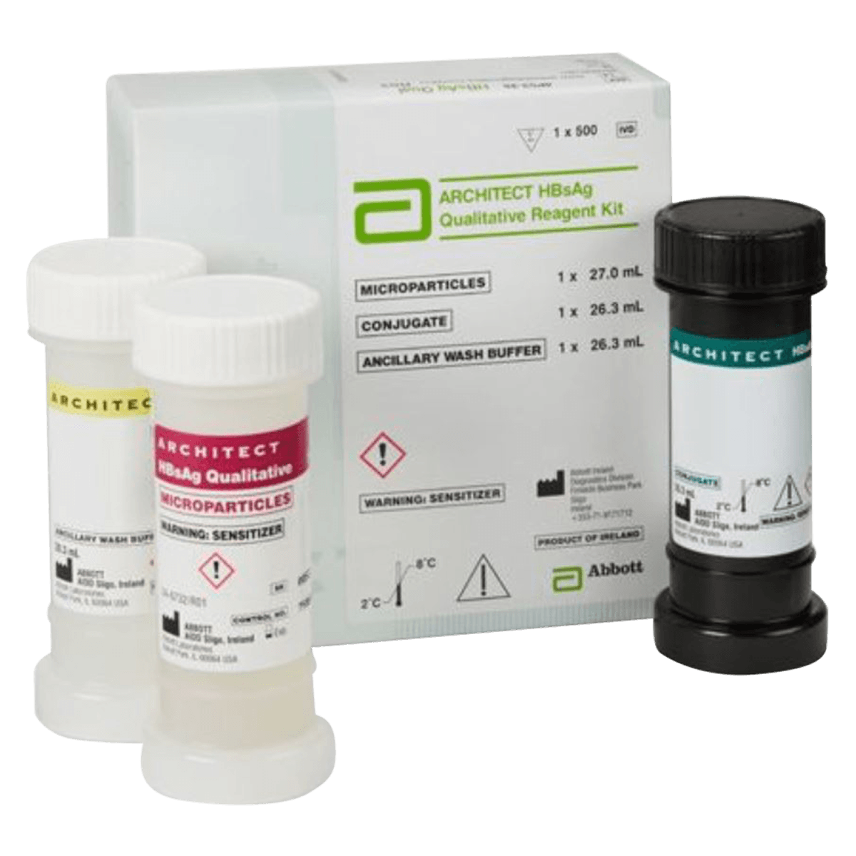 Abbott HBsAg Qualitative Reagent Kit, Hepatitis B Surface Antigen, 500 Tests