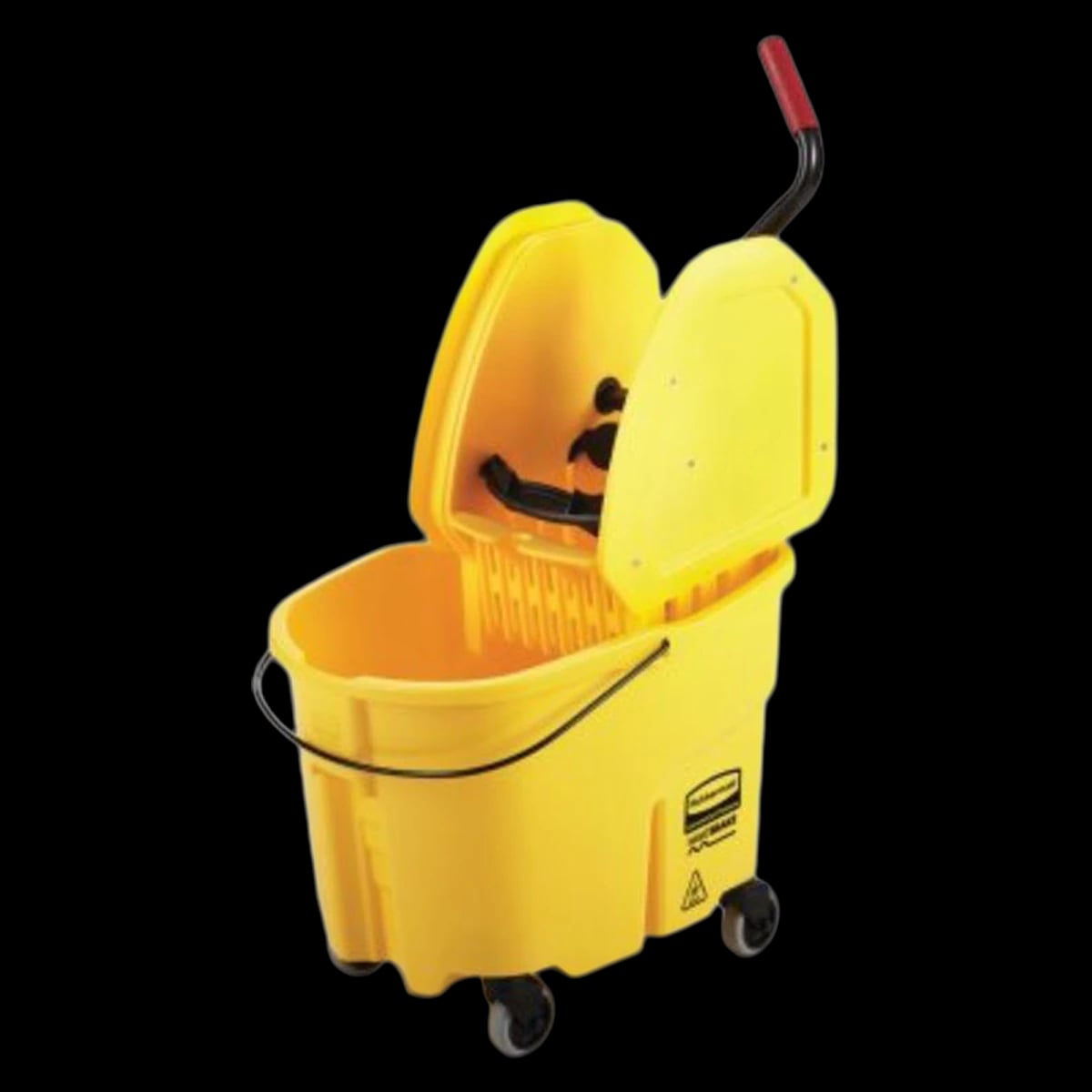Rubbermaid Commercial WaveBrake 2.0 Bucket/Wringer Combo, 35 qt, Down-Press, Steel Handle with Comfort Grip