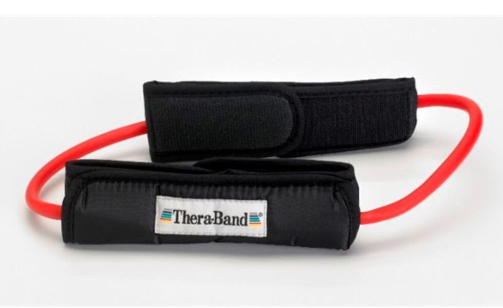 TheraBand Resistance Tubing, Red (Beginner/Intermediate), 50 ft Roll