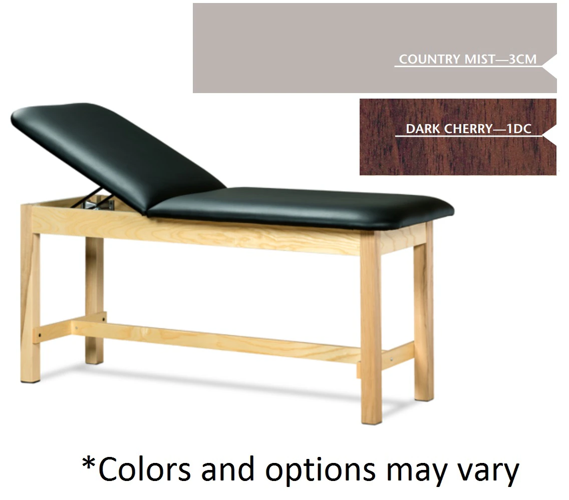 Clinton Industries ETA Classic Treatment Table, 72" Dark Cherry, Country Mist Upholstery, 400 lb Capacity