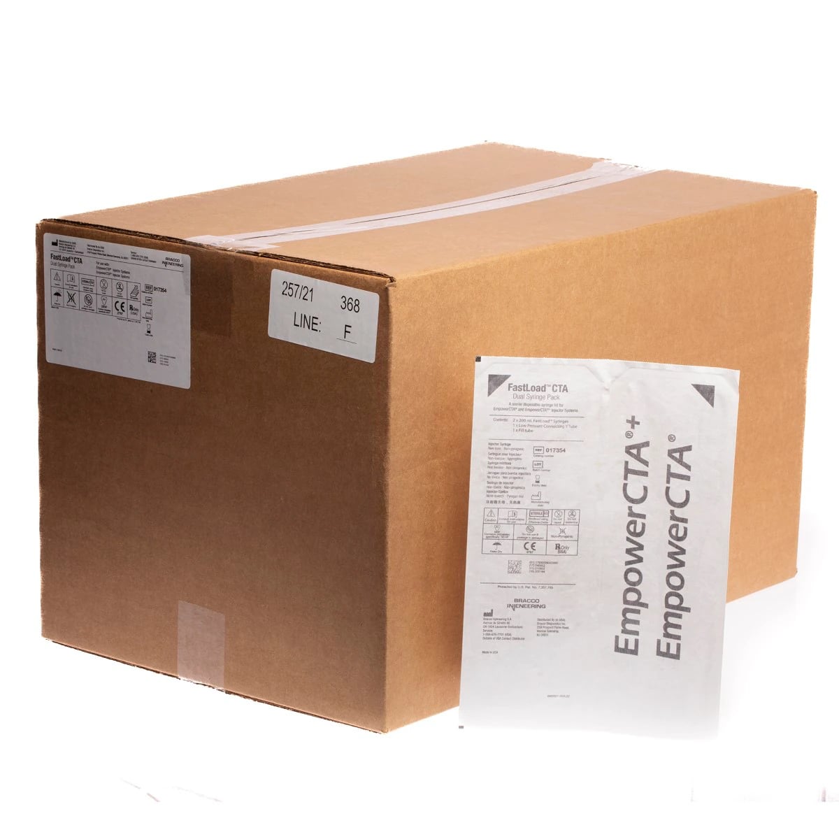 Empower CTA Dual Syringe Kit with (2) Disposable 200mL Syringes, Administration Set, 60" Low-Pressure Extension Set, Bifurcated "Y" Connector, 20/Case