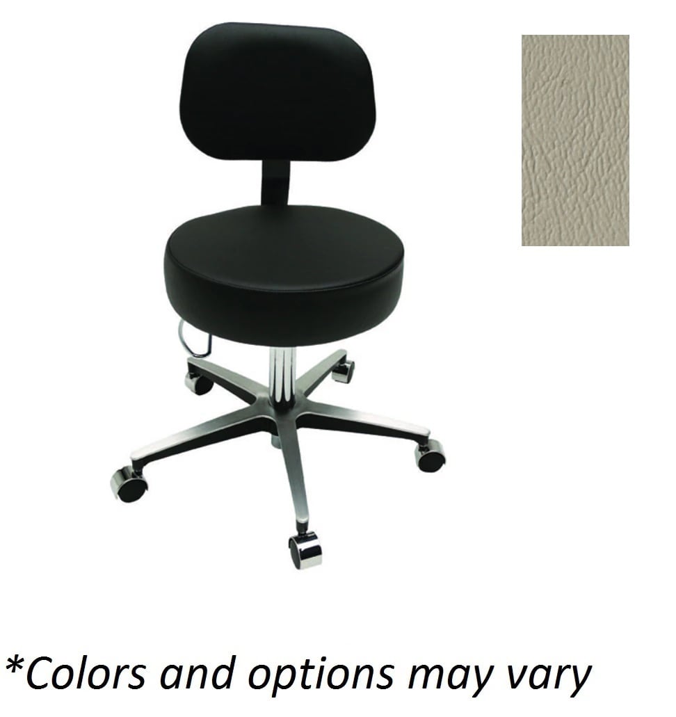 Brewer Century Series Exam Stool with Backrest, 250 lb Capacity