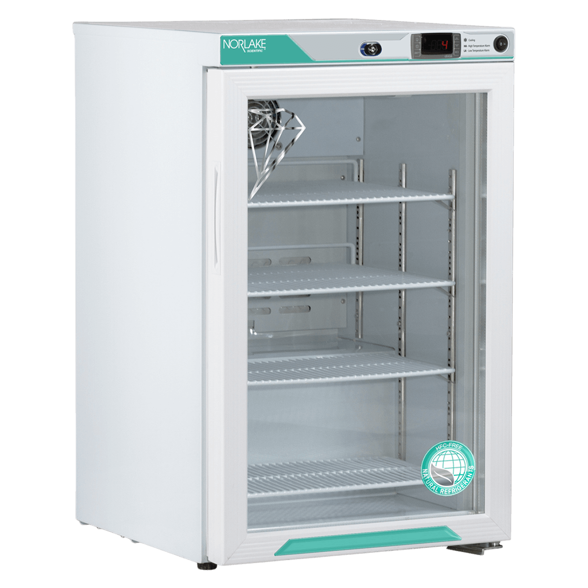 Corepoint Scientific Freestand Countertop Laboratory Refrigerator, 2.5 Cu Ft, Glass Door, Right Hinge, 1-10°C, Cycle Defrost