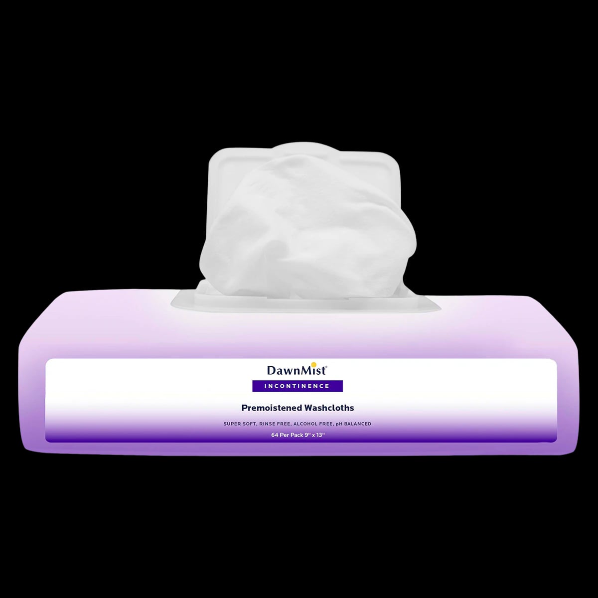DawnMist Premium Disposable Airlaid Washcloths, 9" x 13", White, Fresh Scent with Aloe, 64 per Pack, 12 Packs/Case (768 Total), AW4746