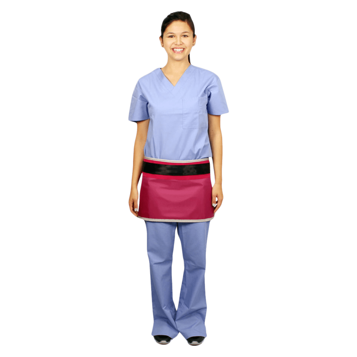 Infab Corporation X-Ray Apron, Half Front, Large, with Velcro Closure, Blue, 0.5mm Lead Equivalent