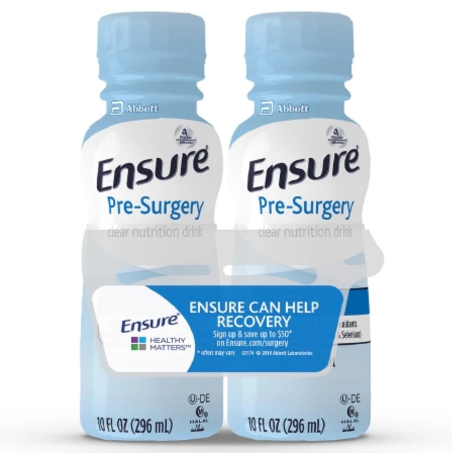 Ensure Pre-Surgery Nutrition Drink, Clear Carbohydrate, Strawberry, 10 oz Bottle, 16/Case