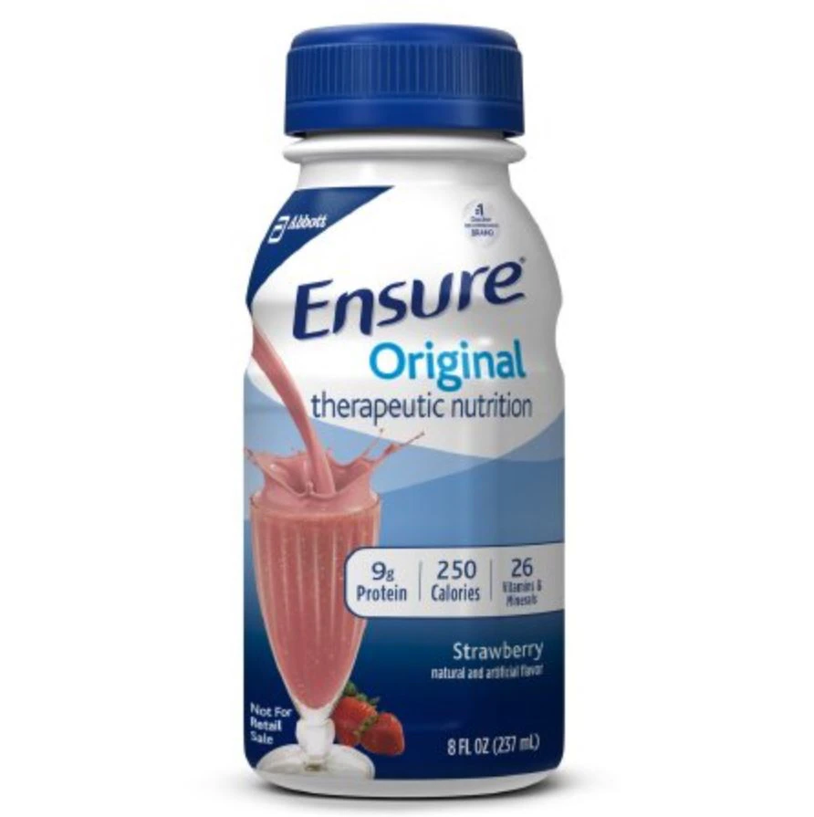 Ensure Original Nutrition Shake, Strawberry, 8 oz Cartons, 24/Case