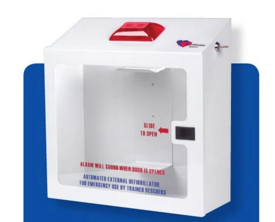 HeartStation AED Wall Cabinet, Metal, White, Each