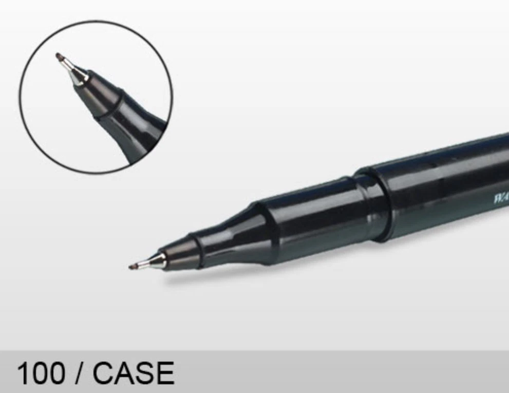 Viscot Medical Super Fine Tip Permanent Marker, Waterproof, Black, 100/Case
