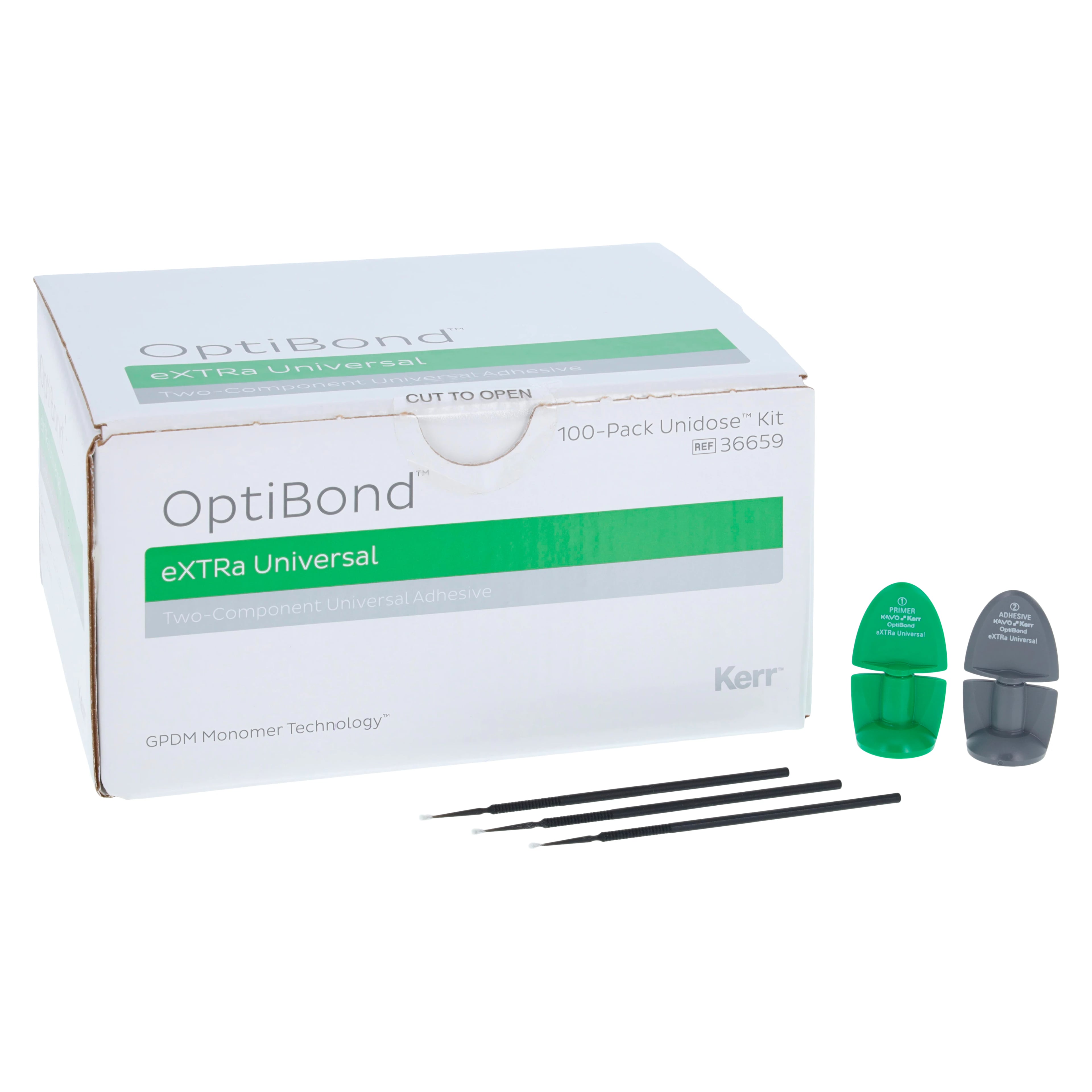 OptiBond eXTRa Universal Dual Cure Unidose Kit, 50 Primer + 50 Adhesive Unidoses, 100 Applicators, Kerr #36659